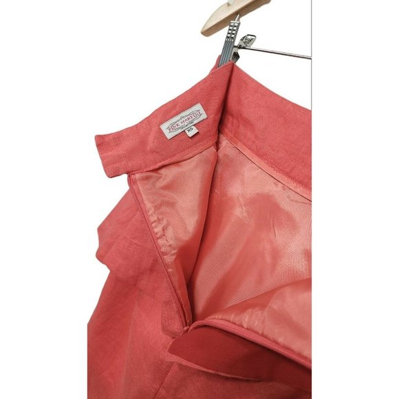 Pink Martini Womens Size XS Linen Coral Peplum Skirt Kick Pleat Office W… - Picture 5 of 8